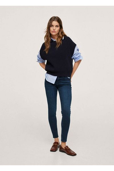 MANGO Woman Women's Dark Navy Skinny Push-up Jean Pants