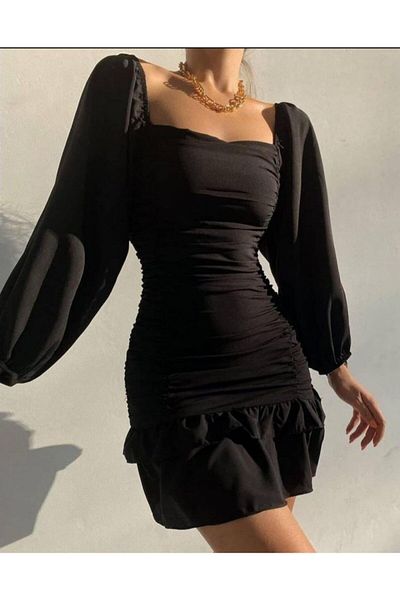 Trendusfashion Rochie din țesătură creponată cu șnur