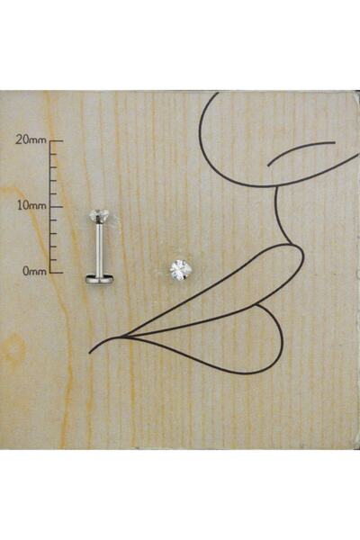 Abuksubukşeyler Cerrahi Çelik Zirkon Kalp Dudak Piercing 3 Mm