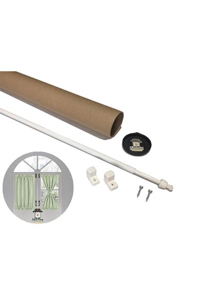 ABOOWE Bară de perdea Briz 60 - 80 Cm Ușă din aluminiu reglabilă pentru fereastră Bară Briz Pachet unic