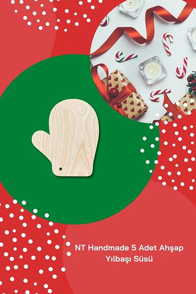NT Handmade Maple Tree 5 Pieces Glove Christmas Ornament - Paintable Christmas Tree Ornament Wall Decoration