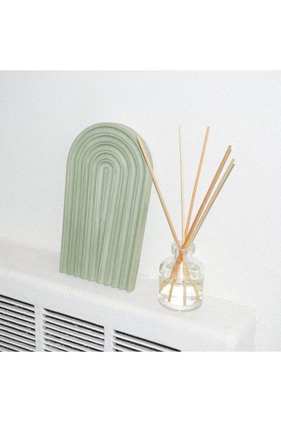 Orange Atelier Decorative Geometric Striped Concrete Plate Concrete Jewelry Plate Candle Plate Organizer