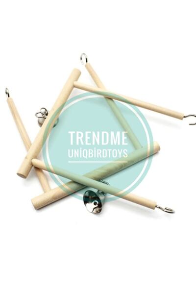 UniqBirdToys Uniq Bird Toys Wooden Bird Swing with Bells