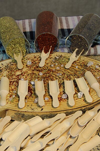 İLİVA ملعقة صغيرة من الخيزران مقاس 12 بوصة (مجرفة)، ملعقة توابل مجرفة صغيرة فاخرة