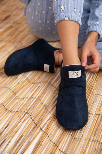 Behtah Kundura Unisex Μαύρο Μάλλινο Εσωτερικό Παπούτσια Home Boots Home Shoes