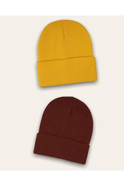 Goldmine طقم بيريه أساسي للجنسين أحمر خردل وكلاريت