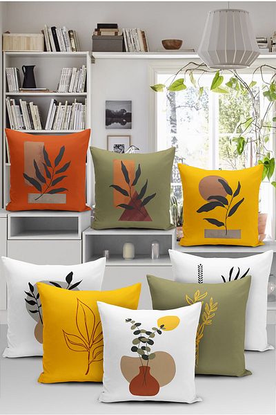 Realhomes 8-Piece Special Design Digital Printed Pillow Cushion Cover