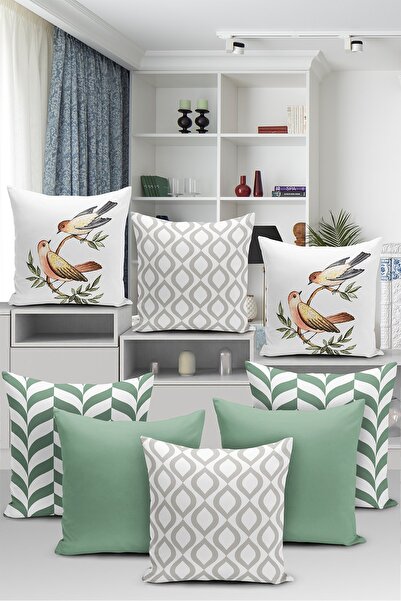 Realhomes 8'li Özel Tasarım Dijital Baskılı Yastık Kırlent Kılıfı