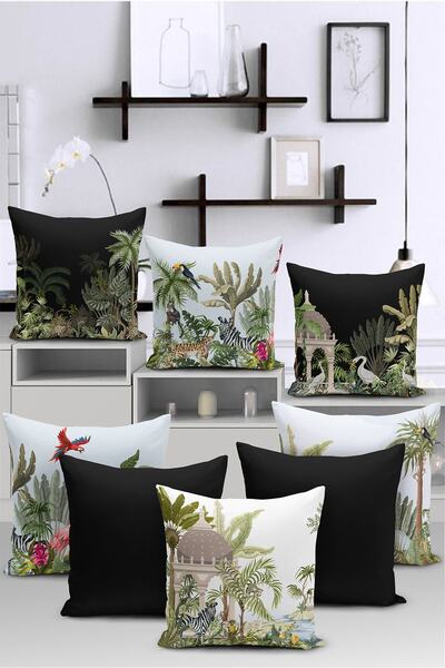 Realhomes 8'li Özel Tasarım Dijital Baskılı Yastık Kırlent Kılıfı