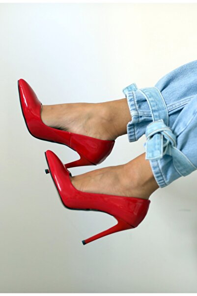 Ayakkabı Podyumum "stiletto" Kırmızı Rugan - Yüksek Ince Topuk Kadın Ayakkabısı