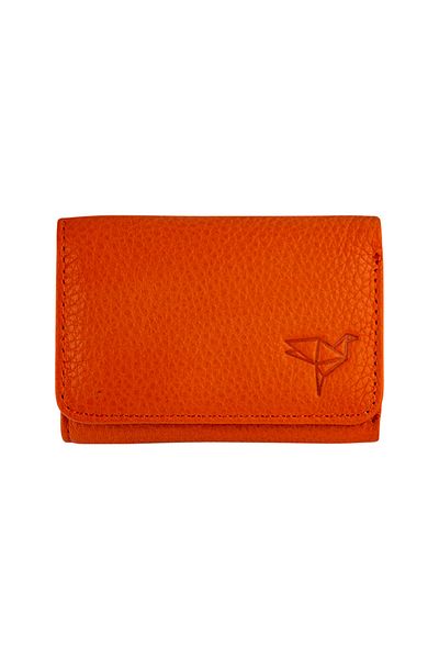 Garbalia Orange Zeus Mini Genuine Leather Women's Wallet - With Coin Compartment