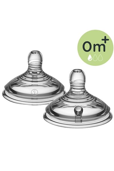tommee tippee Closer To Nature - 0+ Month Bottle Pacifier Slow Flow Double Set
