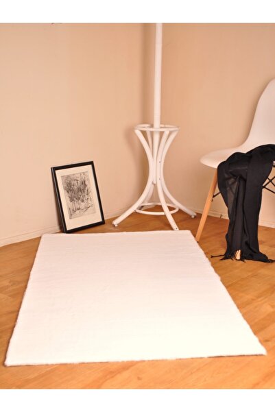 Tappeto Kısa Tüylü Post Peluş Halı Beyaz