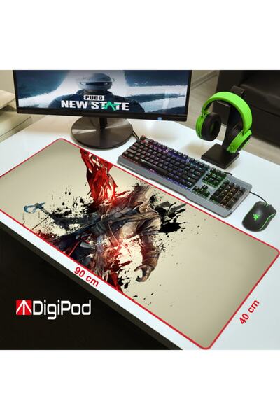 Digipod Gaming Mousepad Oyuncu Mouse Pad 90x40 Xxl Büyük Oyuncu Mousepad Kaymaz Taban 4mm Kalınlık