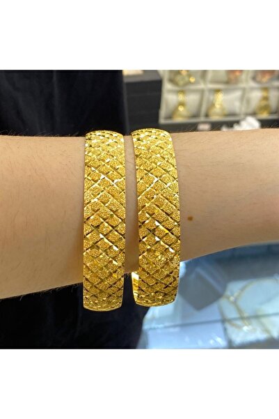 Zarifgoldimitasyon 22 Ayar Altın Kaplama 15 Mm Baklava Desenli Bilezik