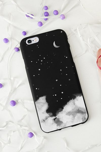 Spoyi حافظة هاتف آيفون 6 - 6s سوداء بتصميم سحابي