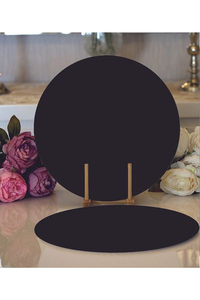 EYL Home Wooden Charger Sheet 6 Pieces 3 Mm Black MDF 32 Cm Diameter Round Under-Service Charger
