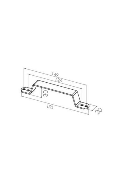 ARON Beşel Iron Joinery Handle Wooden Door Door Handle Chrome Screwed From Top 17cm