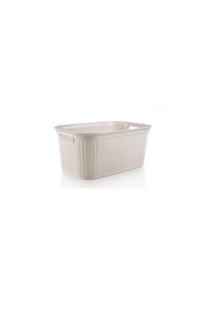 abnturk Örgü Desenli Oval Köşeli Dikdörtgen Çamaşır Selesi 52x34x23