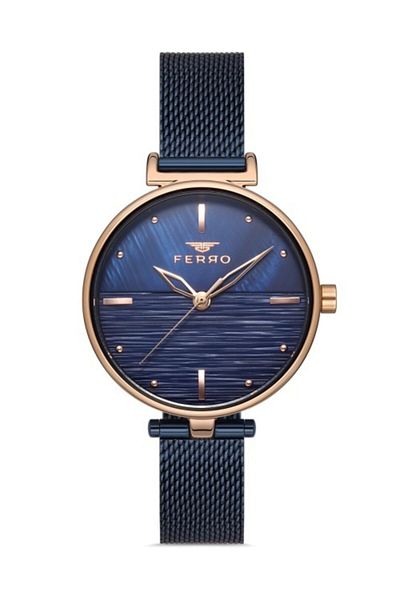FERRO New Season Steel Stylish Women's Blue Wrist Watch Gift