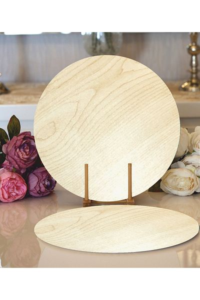 EYL Home Wooden Charger Sheet 6 Pieces 3 Mm Maple MDF 25 Cm Diameter Round Under-Service Charger