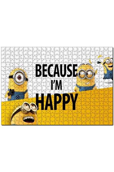 Cakapuzzle Cakasepetim Minions because I'M Happy Written 255 Piece Puzzle Jig...