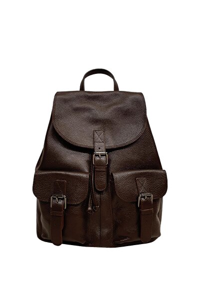 Ysmn حقيبة ظهر نسائية من الجلد الطبيعي باللون البني Yc041947drl