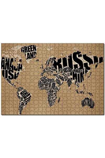 Cakapuzzle Dünya Haritası Ülke Isimleri Yazılı 120 Parça Puzzle Yapboz Mdf (a...