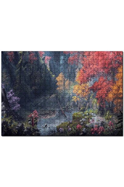 Cakapuzzle Dijital Sanat Manzara Orman Dere Görseli 1000 Parça Puzzle Yapboz ...