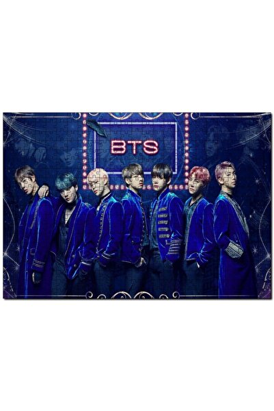 Cakapuzzle Bts Korean Teens Blue Background 500 Piece Puzzle Jigsaw Puzzle Mdf (wood)