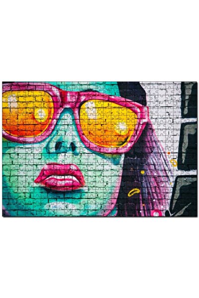 Cakapuzzle Cakasepetim Wall Picture Woman with Glasses 1000 Piece Puzzle Jigs...