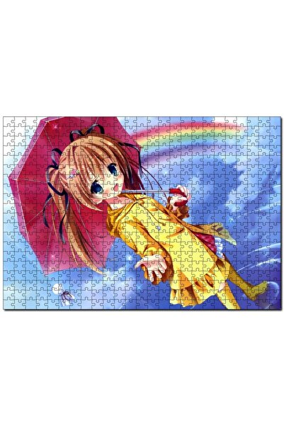 Cakapuzzle أنيمي فتاة صغيرة مع مظلة وقوس قزح 255 قطعة لغز الصور المقطوعة Mdf ...