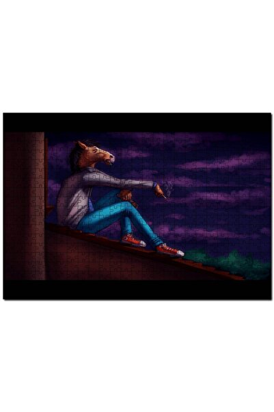 Cakapuzzle Çatıda Sigara Içen Bojack Horseman 1000 Parça Puzzle Yapboz Mdf(ah...