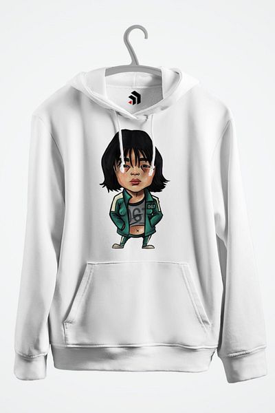 karikatürstore Squid Games 067 Gamer Printed Hooded Sweatshirt