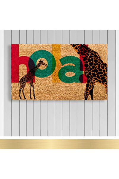 Paspashello , Design Koko Kapı Önü Paspas / Pvc Taban / Model; Hola Zürafa