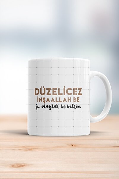 WixelArt Düzelicez Inşallah Şu Olaylar Bir Bitsin Baskılı Kupa Bardak