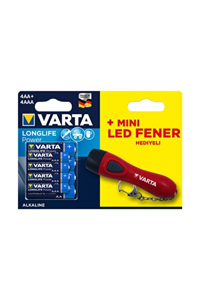 Varta 4 Aa + 4 Aaa Alkalin Pil Mini Led Fener Hediyeli