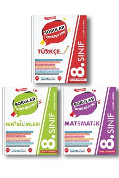 Pruva Akademi 8. Sınıf Sorular Konuşuyor Soru Bankası Türkçe Matematik Fen Bi...