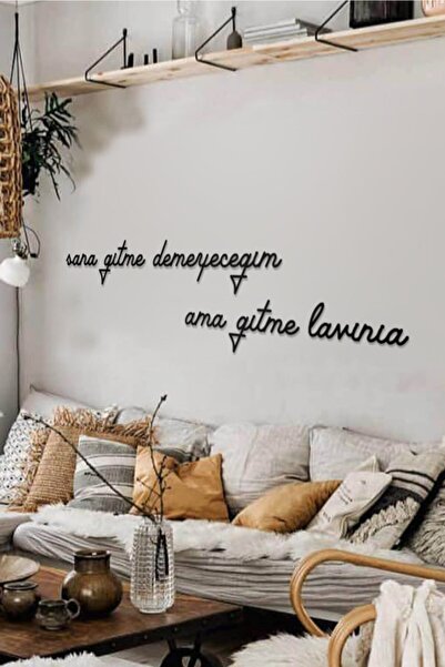 AHWALL WOODWORKING Sana Gitme Demeyeceğim Ama Gitme Lavinia Yazılı Dekoratif Ahşap Tablo