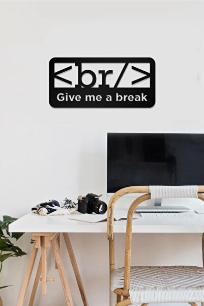 AHWALL Tablou decorativ din lemn cu textul „Give Me Break”