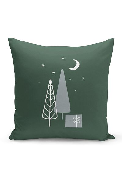 Filamente New Year Christmas Pattern Double Sided Digital Printed Throw Pillow Cover