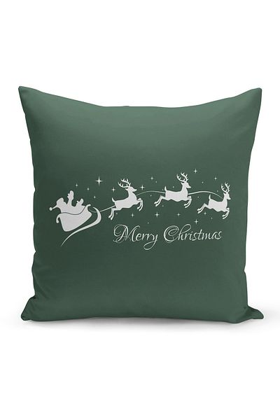 Filamente New Year Christmas Pattern Double Sided Digital Printed Throw Pillow Cover