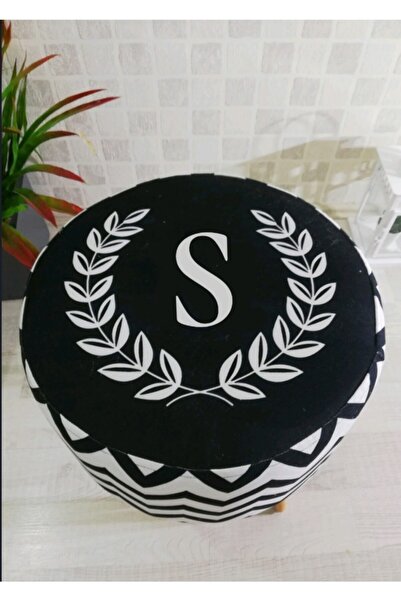 PufyHome Harf Serisi ( S ) Özel Tasarım Gürgrn Ayaklı Çok Amaçlı Dekoratif Pu...