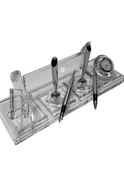 MERTKRİSTAL Suport pentru stilou de birou din cristal Cadou pentru foarfece d...
