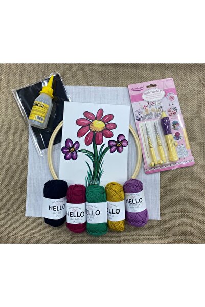 Tansel Tuhafiye Panç (punch) Nakış Seti Üçlü Papatya 5 Ip