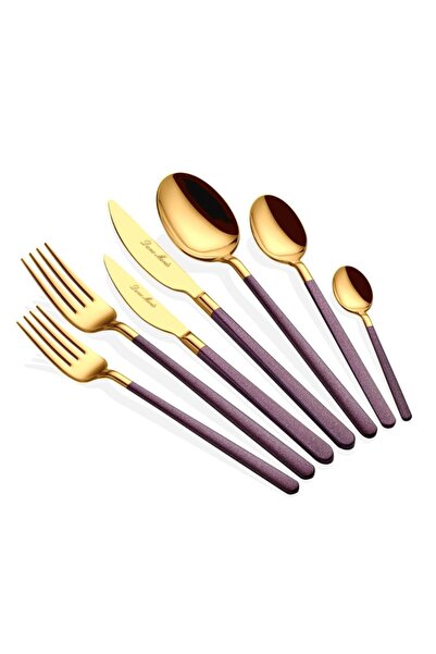 Dame Marie Allegra 42 Parça Purple Gold 6 Kişilik Çatal Kaşık Bıçak Takımı