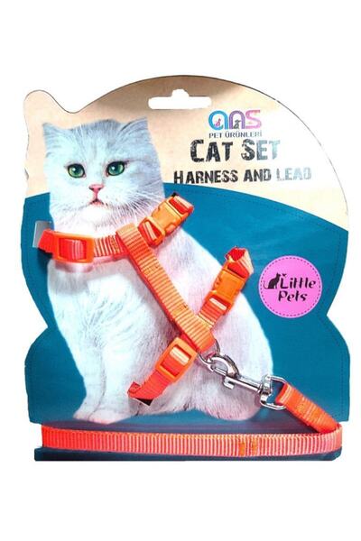 Ans Lüks Gato Kedi Göğüs Takım Tasması Turuncu