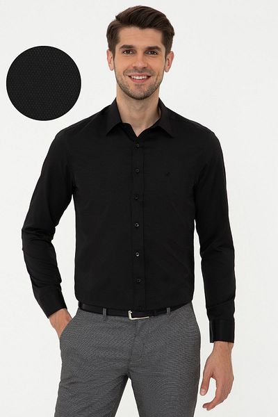 Pierre Cardin Черна мъжка риза G021GL004.000.1390299
