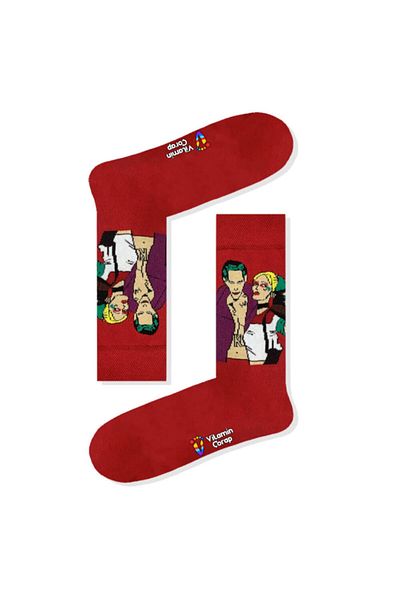 Vitamin Çorap Joker Red Colored Socks