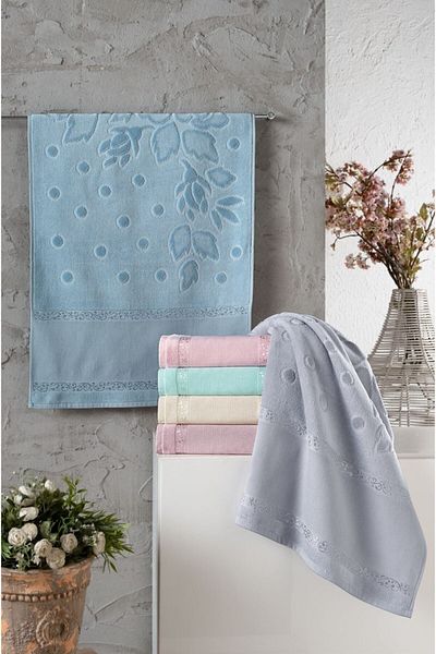 Fiesta Πετσέτες Soft Etam Bordered Jacquard Assortment 12 τεμαχίων 50x90 cm